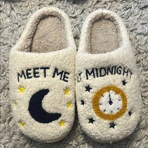 Taylor Swift themed “meet me at midnight” slippers